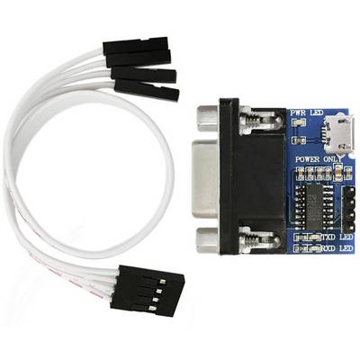 'Serial adapter module with connection cable, enables connection between older devices with serial port and modern hardware.'