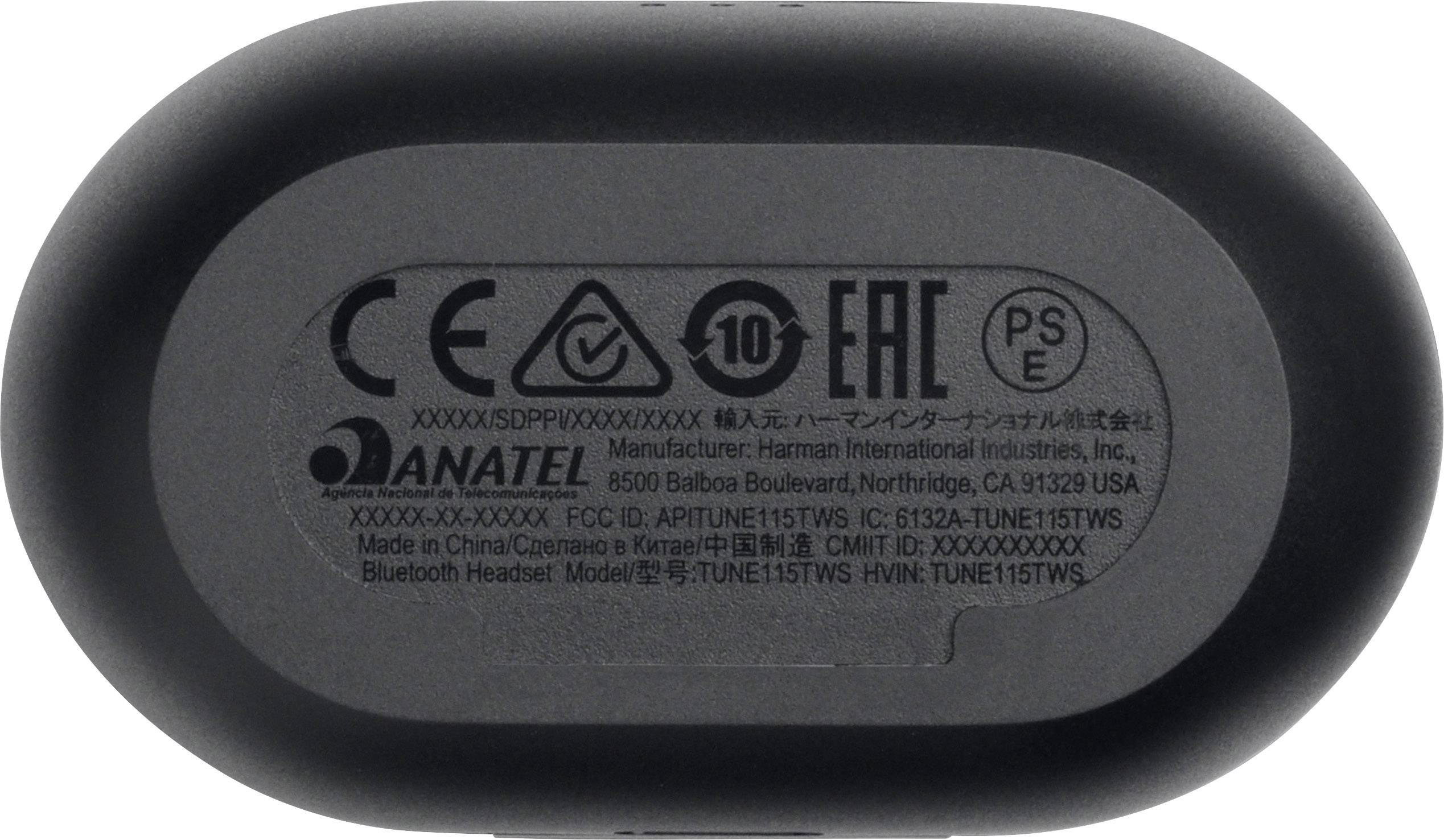 JBL Tune 115 TWS In-ear headphones Bluetooth® (1075101) Black Microphone mute-7