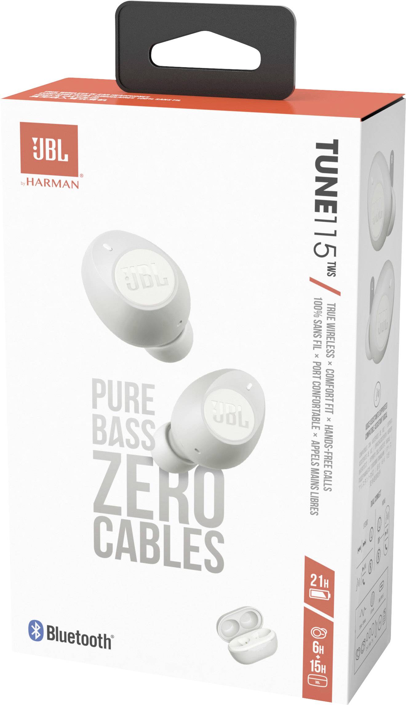 JBL Tune 115 TWS Hi-Fi In-ear headphones Bluetooth® (1075101) White  Microphone mute | Conrad.com