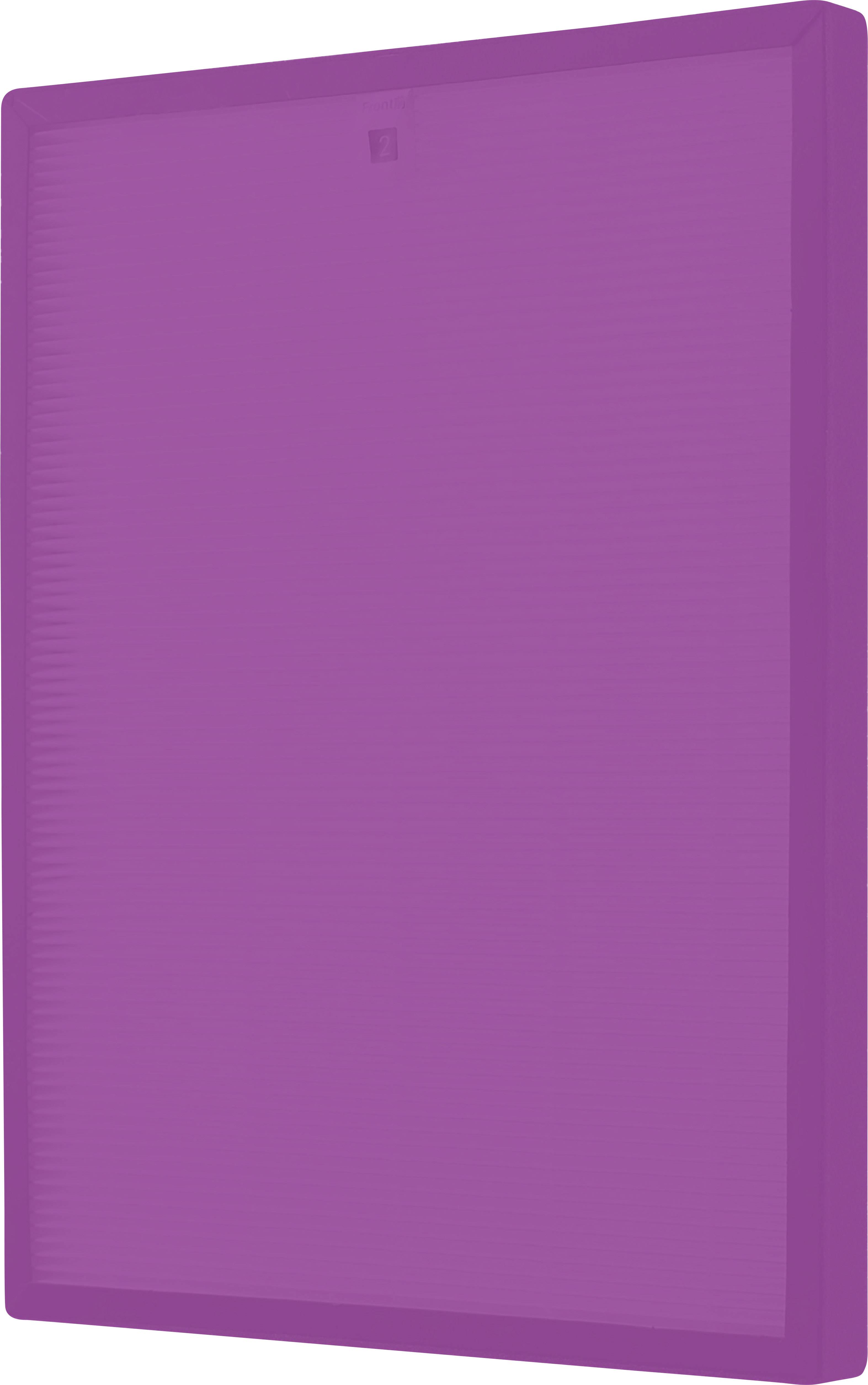 A purple foam cutting board, rectangular and textured.