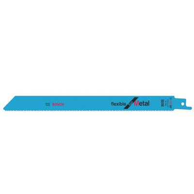 Metal saw blade, blue, approximately 30 cm long, with English inscription 'flexible for Metal' and brand name in red.