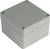 A grey, square plastic enclosure with rounded corners, ideal for storing or protecting electrical components.