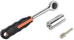 Universal socket wrench set (7-19 mm) with adapter and reversible ratchet