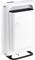 Air purifier in a modern, sleek design, standing on a metal base.