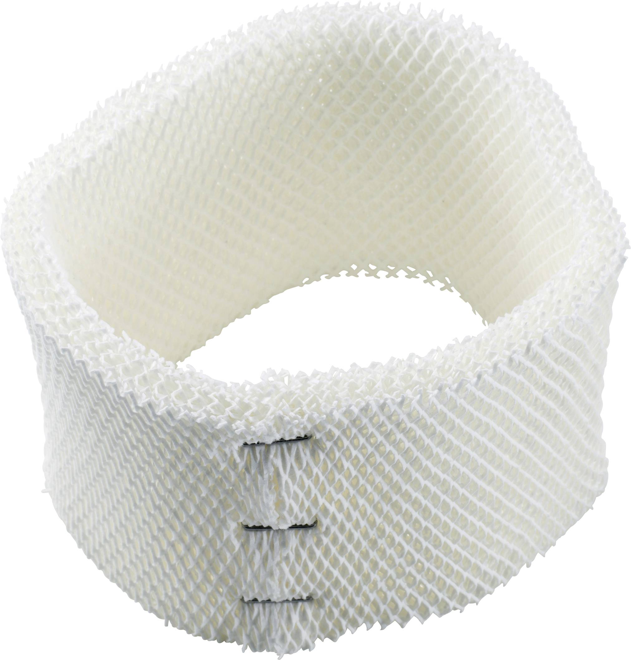 White, flexible cuff made of mesh material with three visible seams, presumably for support and stabilisation.