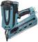 Battery-powered nail gun in navy blue and black, suitable for precise work in woodworking or construction projects.