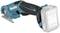 Cordless blue and black hand tool with saw blade, suitable for precise cutting. Battery not included.