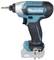 A cordless drill driver with a blue-black casing and an inserted bit. Brand logo visible on the side.