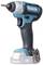 Cordless drill in blue and black with an ergonomic handle and removable battery, suitable for DIY and construction work.