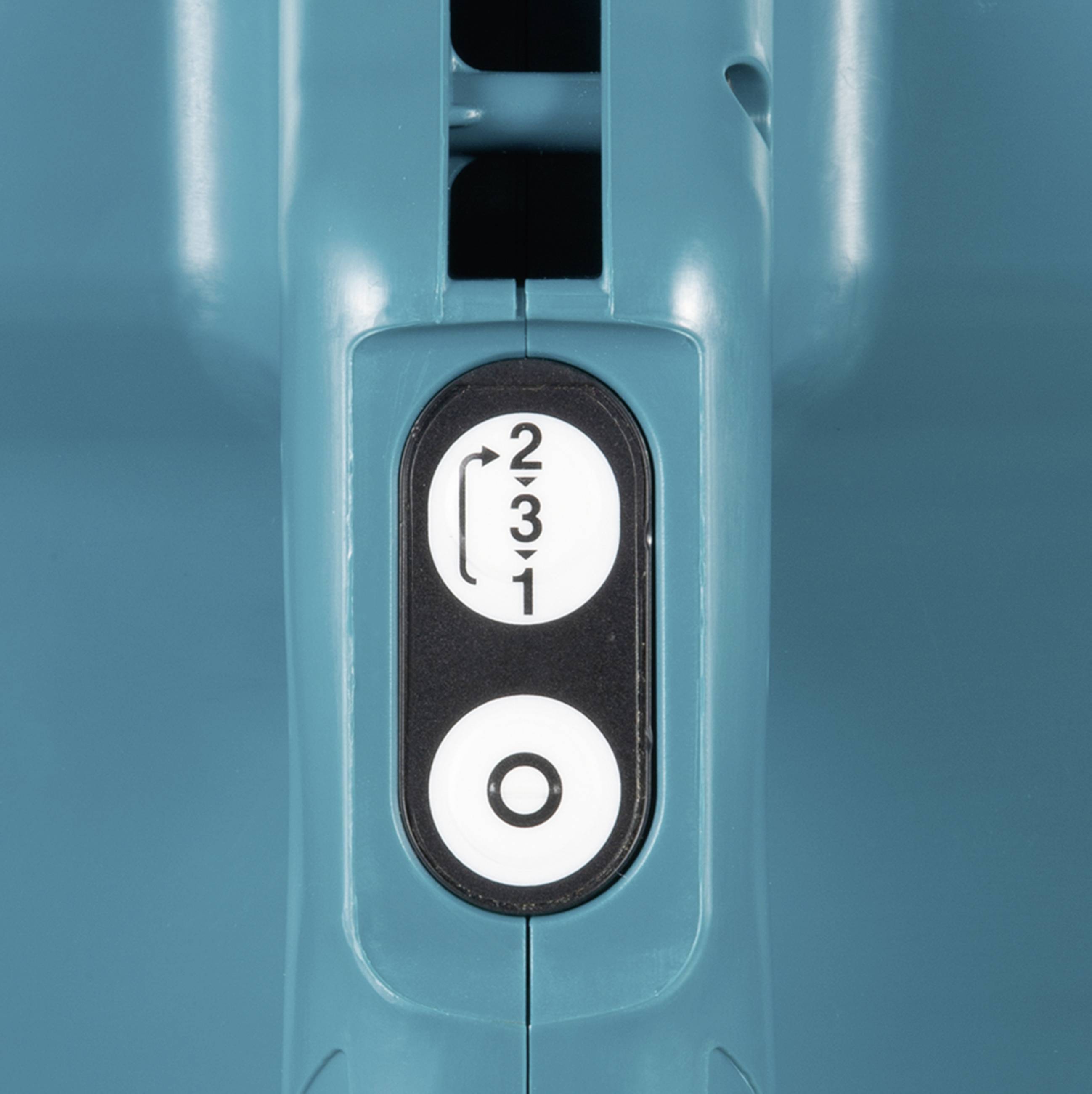 Close-up of a blue tool with a rotary switch showing the positions '2', '3', '1'.