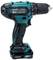 A cordless drill with an ergonomic handle, model 'Makita DF333D'. Uses lithium-ion batteries, suitable for drilling and screwdriving tasks.