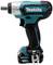 A blue and black cordless impact driver with an ergonomic handle and visible Makita logo printed on the top surface.