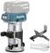 Makita Cordless Edge Router with Transparent Dust Extraction Port and Parallel Guide. 18V, Model Number DRT50ZJX2.