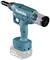 Cordless battery-powered riveting tool in turquoise with ergonomic handle, magazine, and fastening nut. Ideal for use in workshops.