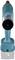 A cordless, upright drill driver in teal, viewed from the front.