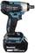 A cordless impact driver with an 18V lithium-ion battery, suitable for screwing and assembly work. Blue-black with an ergonomic grip.