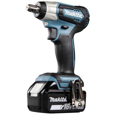 Cordless impact driver in blue and black with 'Makita' logo, compact design, brushless motor, 18V Li-Ion battery.