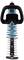 A hedge trimmer with an electric motor, featuring a black handle and blue blade guard, shown from the front.