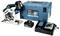 Battery-powered circular hand saw by Makita, battery charger and case. Suitable for precise woodworking.