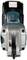 Cordless angle grinder viewed from the front, blue and grey, with visible grinding head and black handle, suitable for versatile cutting and grinding tasks.