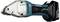 Cordless Metal Shears in Blue and Silver. Suitable for cutting thin metal sheeting. Features an ergonomic handle and battery compartment.