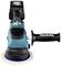 Electric polishing machine in blue with ergonomic handle and attachment.