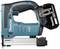 Makita cordless nail gun in blue and black with 18V lithium-ion battery for cordless working.