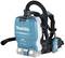 Makita blue and white backpack vacuum cleaner, equipped with AWS system and HEPA filter, suitable for mobile cleaning.