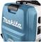 Blue and white portable vacuum cleaner with 'Makita' logo, suitable for professional use.
