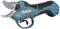Electric pruning shears by Makita with an ergonomic handle, sharp blades and blue colouring, suitable for garden work.
