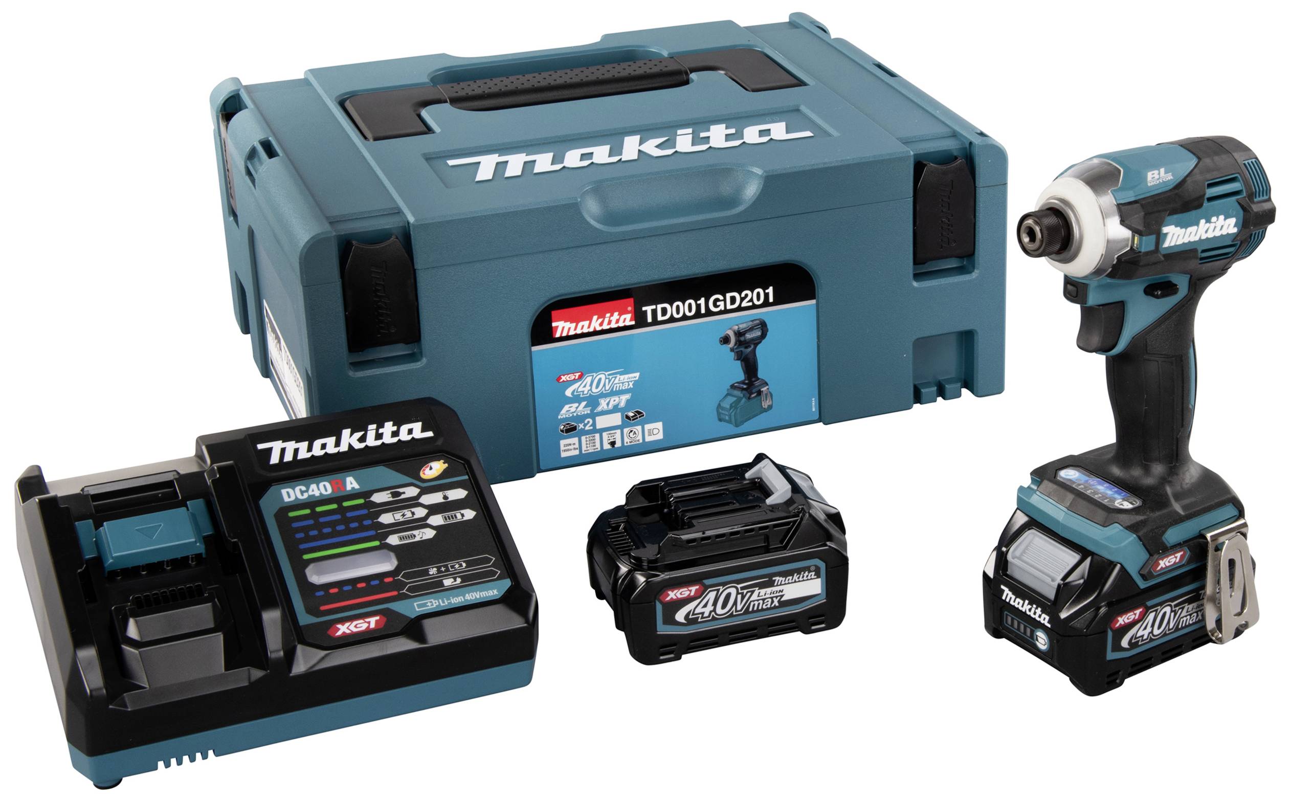Makita TD001GD201 TD001GD201 Cordless impact driver 220 Nm 40 V No. of power packs included 2 2.5 Ah incl. charger-11
