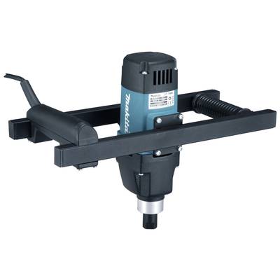 Power Tool: Electronic Brick Mixer with Blue-Black Casing, Handle and Rod, Suitable for Construction and Renovation Work.