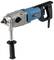Blue and silver electric hand drill with a black handle