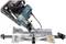 Mitre saw set at an angle on a stable base.