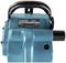 Light blue electric power tool with a black handle and black tube. Makita brand, Model '9741', technical specifications and origin details.