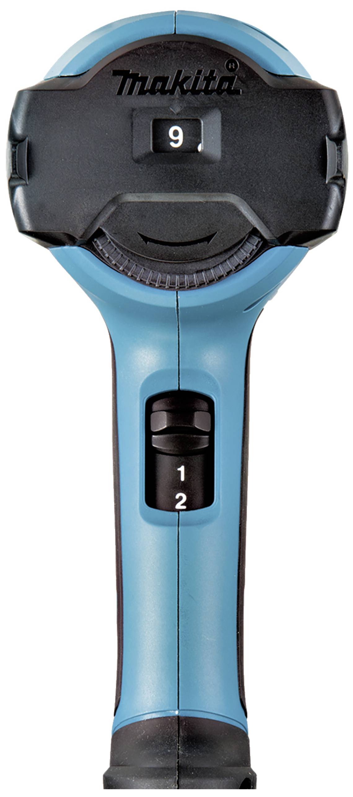 Blue, cordless screwdriver with a black head and the numbers '1', '2', '9'. Brand name visible at the top.