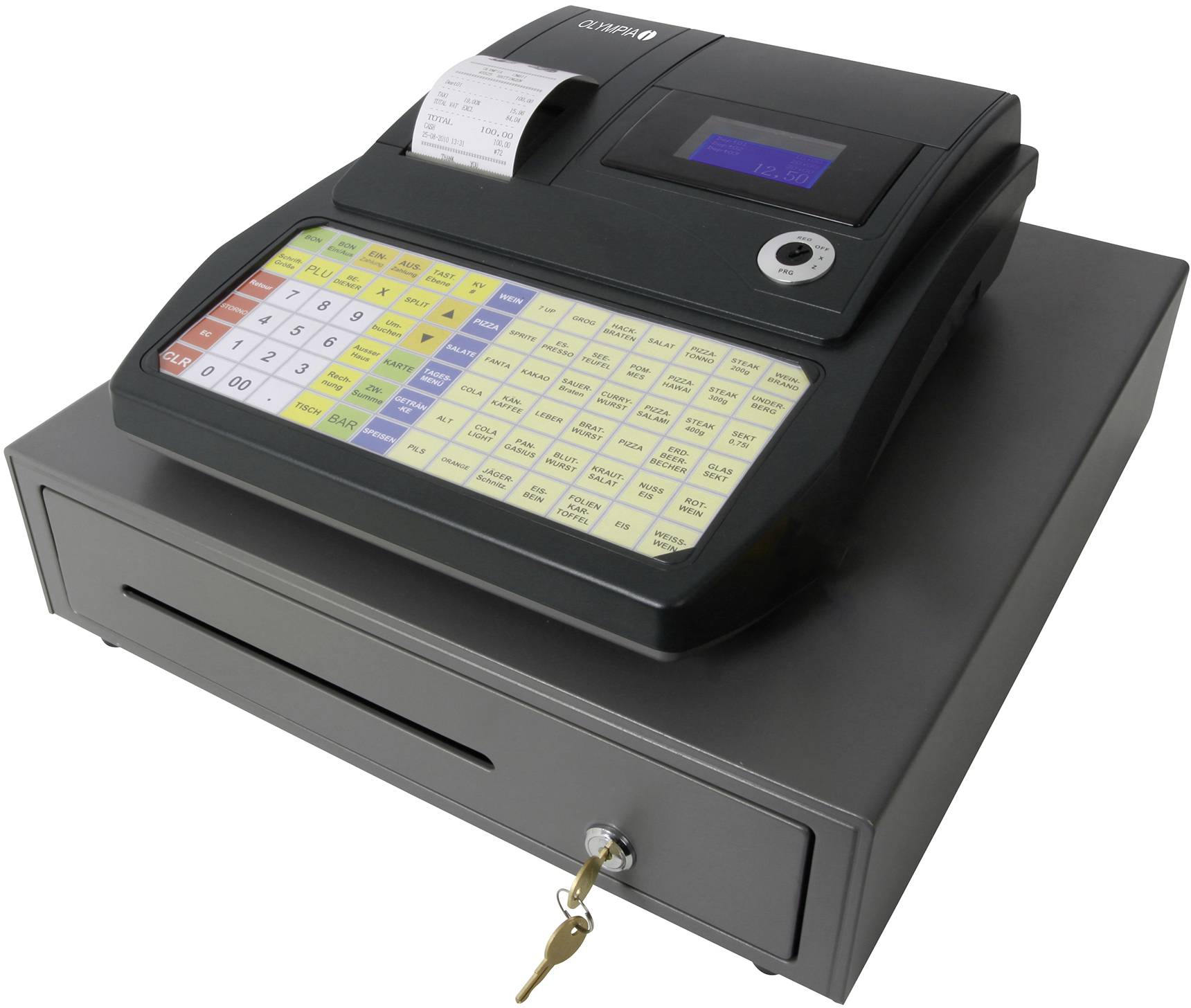 Olympia CM 942F TSE Cash register Dark grey Backlit, PC-programmable