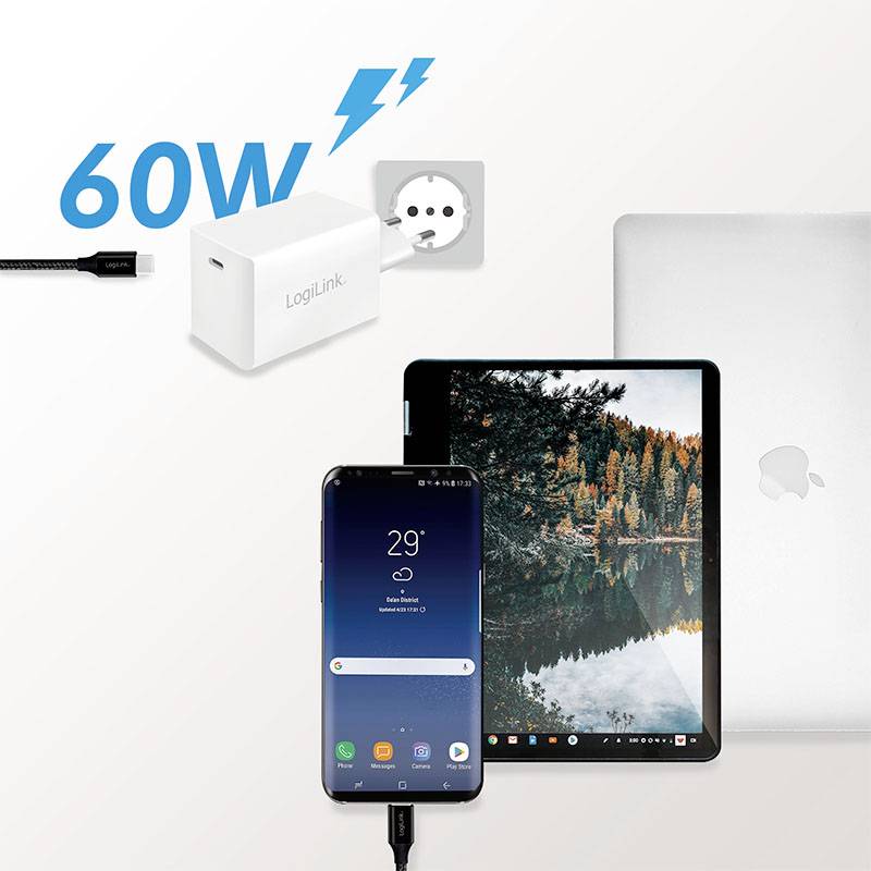 LogiLink PA0229 PA0229 USB charger Mains socket Max. output current 3000 mA 1 x USB Power Delivery (USB-PD)-3