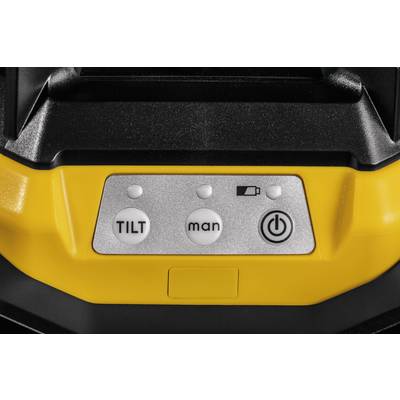Yellow device with three buttons: 'TILT', 'man', and a power on/off symbol. A battery status indicator is also visible.