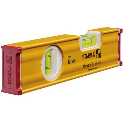 'Stabila spirit level, Type 80 AS, Made in Germany, with two vials for measuring horizontal and vertical planes.'