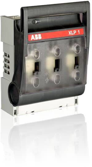 A black switch with the inscription 'ABB XLP 1', three transparent windows revealing the internal mechanism.