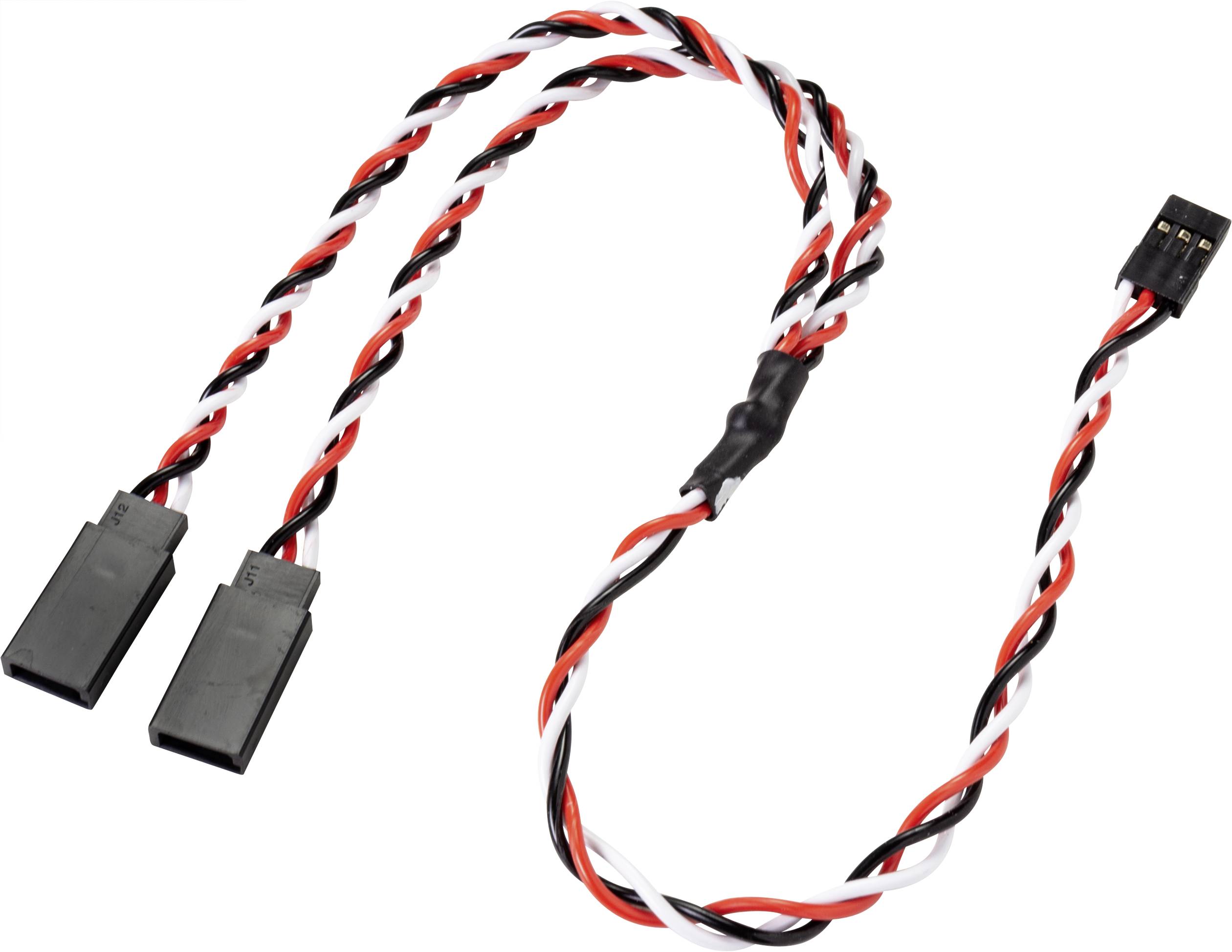 Two-core, twisted cable with black plug, suitable for computer hardware connections.