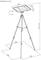 'Technical drawing of an adjustable tripod stand with dimensions. Height 470–910 mm, Width 380 mm, Depth 280 mm, Tilt ±20°.'