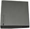 External hard drive in a square shape, vertically positioned, with a silver-grey brushed surface and 'Intenso' logo.