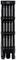 A black, cylindrical tool holder with three rows of silver drills or chisels, arranged symmetrically.