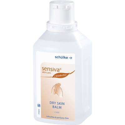 Schülke Sensiva Skin Care Dry Skin Balm with Shea Butter, colour and fragrance-free, suitable for dry skin care.