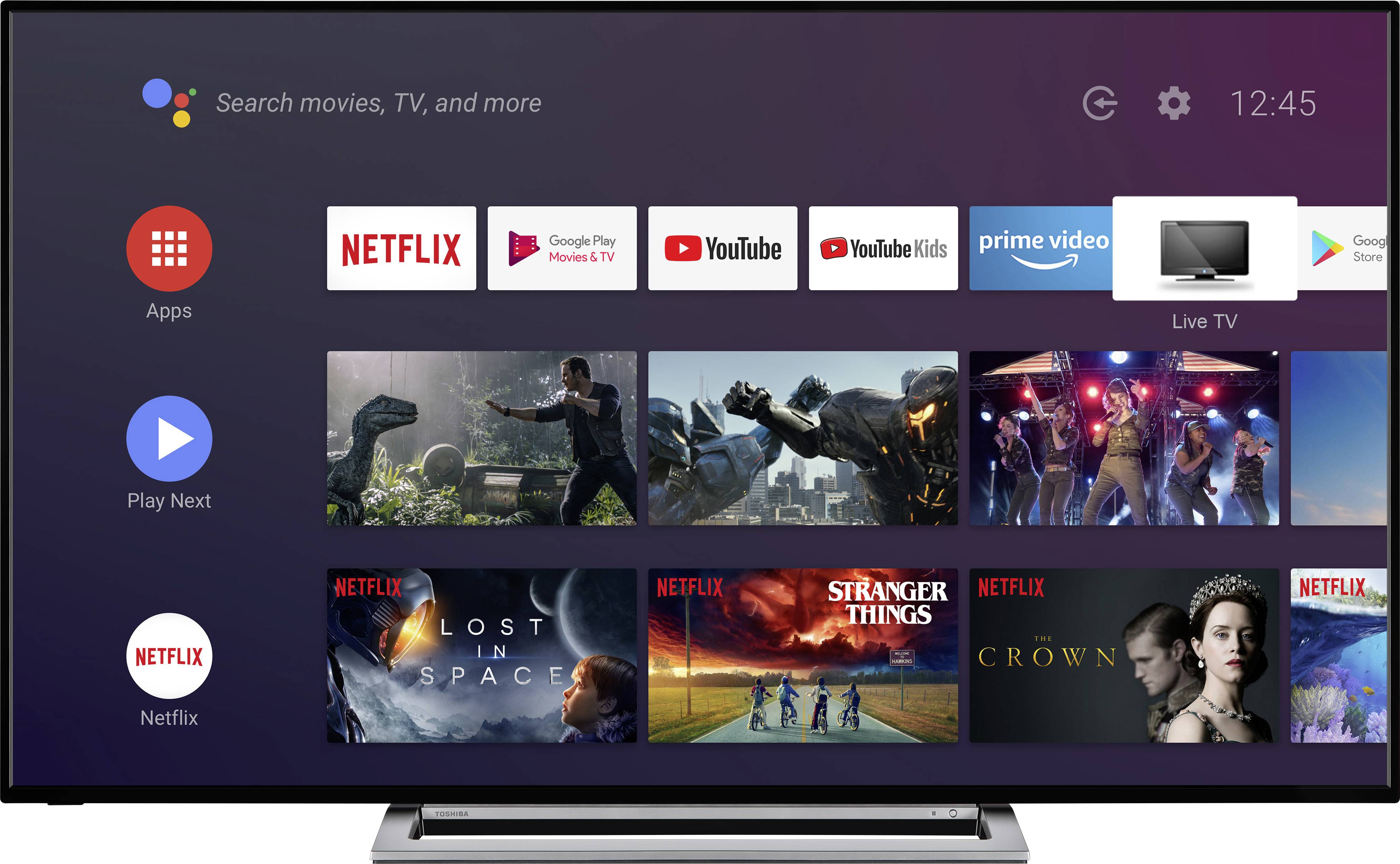 Toshiba 65UA3A63DG LED TV 164 cm 65 inch EEC A+ (A+++ – D) DVB-T2, DVB-C, DVB-S, UHD, Smart TV, Wi-Fi, CI+ Black, Silver