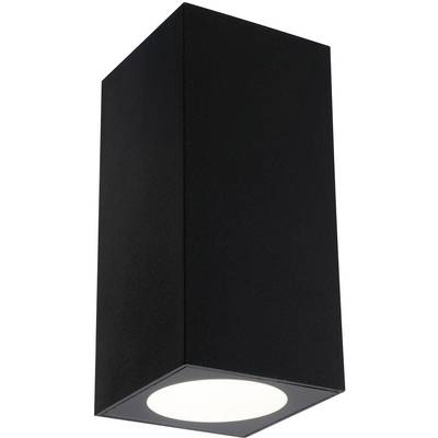 Black wall light with a square design and bright downward-facing illumination. Perfect for contemporary interiors.