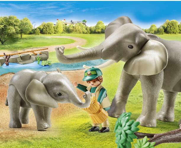 Playmobil® Family Fun Elephants in the open-air enclosure 70324-2