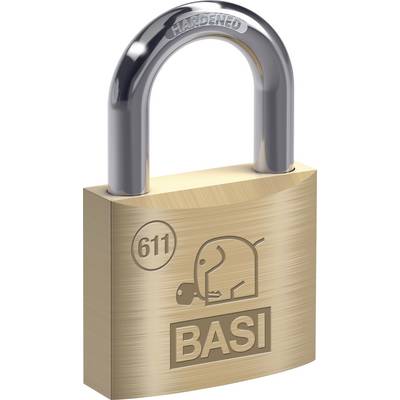 A massive brass padlock with the engraving 'BASI' and an elephant symbol, symbolising security and protection.